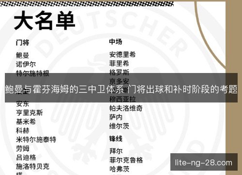 鲍曼与霍芬海姆的三中卫体系 门将出球和补时阶段的考题 鲍曼与霍芬海姆的三中卫体系 门将出球和补时阶段的考题